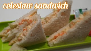 Creamy Coleslaw Sandwich Recipe  Mayonnaise Sandwich  Coleslaw Sandwich  Tiffin Recipe  Sandwich [upl. by Ylenaj]