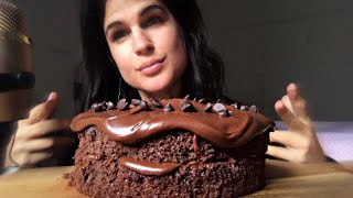 ASMR  CHOCOLATE CAKE  EATING SOUNDS  MUKBANG [upl. by Olleina]