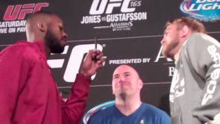 UFC 165 Staredowns Jon Jones vs Alexander Gustafsson Brendan Schuab vs Matt Mitrione [upl. by Yreffoeg]