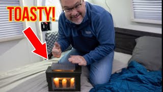 DIY Beeswax Candle Heater for my Teardrop Camper  Winter Camping [upl. by Evangelist]