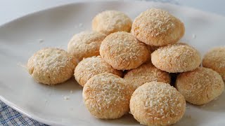 Coconut Cookies Eggless 椰子餅  Apron [upl. by Adrea]