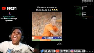 Ishowspeed reacts to Ronaldo Shopee advert rages 😂😂 [upl. by Anawat]