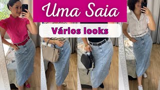 SAIA JEANS COMO USAR DE VÁRIAS FORMAS ESSA SAIA QUE BOMBOU ESSE ANO [upl. by Bloom]