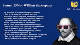 Grade 12 Poetry Sonnet 130 by William Shakespeare [upl. by Arjan]