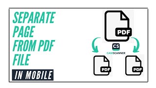 Split PDF in mobile without Internet using camscanner  separate pages from pdf file in mobile [upl. by Raychel219]