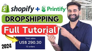 Shopify  Printify Dropshipping Tutorial  Earn Money From Dropshipping  Dropshipping For Beginners [upl. by Bachman587]