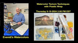 Watercolor Texture Technique with Plastic Wrap [upl. by Trudie]