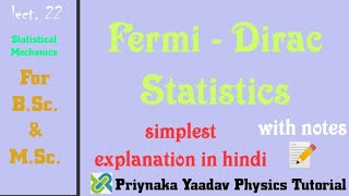 Fermi  Dirac Statistics [upl. by Euqinue687]