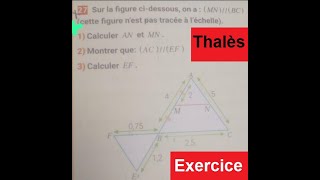 Maths 3ème année théorème de thalès مبرهنة طاليس تمرين شامل [upl. by Ender699]