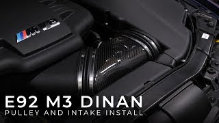 E92 M3 Dinan Underdrive Pulley amp Carbon Intake Install [upl. by Nosmas]