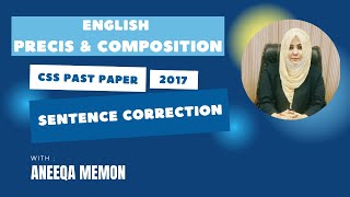 Sentence Correction with Explanation CSS 2017  CSS 2017 Sentence Correction Solved [upl. by Octavius]