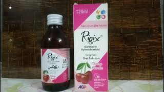 Rigix syrup Uses amp Benefits Cetirizine Hydrochloride oral solution [upl. by Finstad]