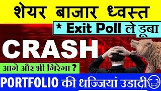 STOCK MARKET CRASH😭  PORTFOLIO की धज्जियां उड़ी😭🔴 ELECTION RESULT NIFTY CRASH🔴 MARKET CRASH SMKC [upl. by Eissak]