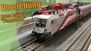 Roco Railjet quotFlaggenjetquot🥔Roco 78459  64114  64117🥔ModellbahnVorstellung [upl. by Enelegna812]