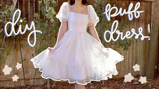 Diy Puff Sleeve Dress  Pattern Available  Selkie Inspired Puff Dress Tutorial ✨so dreamy✨ [upl. by Ahsiekyt]