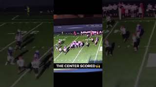 Have you ever seen a CENTER SCORE A TOUCHDOWN 😱💪 shorts [upl. by Ydnem324]