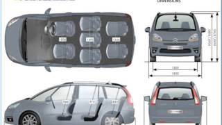 citroen c4 grand picasso dimensions [upl. by Elleval394]