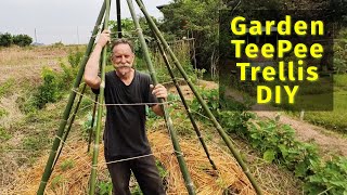 Howto Make a Teepee Trellis for Tomatoes [upl. by Kcirttap]