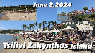 Full Tour  Tsilivi Zakynthos Island  June 22024  Beach Tour  Main Road  Summer 2024 tsilivi [upl. by Nivar]