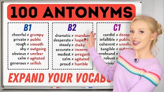 100 IMPORTANT Antonyms in English B1 B2 and C1 Level Vocabulary [upl. by Kenweigh]