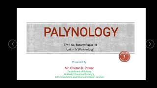 Palynology Introduction and Pollen Morphology [upl. by Ttevy]