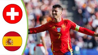 Switzerland vs Spain  Extended Highlights amp All Goals 2024 HD [upl. by Drol]