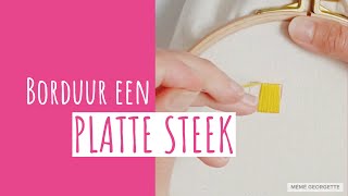 Borduur een platte steek satijnsteek [upl. by Etz]