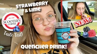 NEW Strawberry  Lime Quencher Drink From Scooters Taste Test 🍓🥝 [upl. by Lavro]