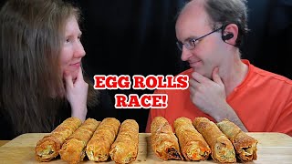 ASMR EGG ROLLS RACE MUKBANG EATING SOUNDS [upl. by Ritchie]