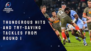 Biggest Hits and Top Tackles from Round 1 │Heineken Champions Cup Rugby 202122 [upl. by Kapeed]