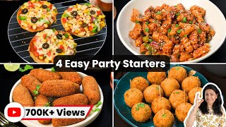 4 Easy Party Starter Recipes in 10 Mins  इजी पार्टी स्नैक्स रेसिपी  MintsRecipes [upl. by Kylah797]