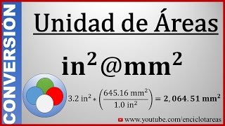 Convertir de Pulgadas Cuadradas a Milímetros Cuadrados in2 a mm2 [upl. by Mosora164]