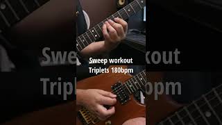 Melodic Sweep picking workout at 180bpm guitar guitarist guitarlesson [upl. by Einad887]