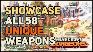 All Unique Weapons Minecraft Dungeons Showcase [upl. by Downs178]