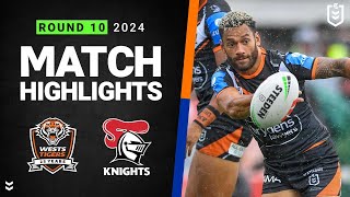 NRL 2024  Wests Tigers v Knights  Match Highlights [upl. by Brinkema]