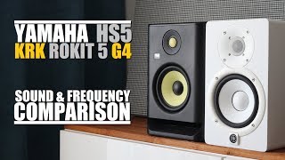 KRK Rokit 5 G4 RP5G4 vs Yamaha HS5  Sound amp Frequency Response Comparison [upl. by Hilarius]