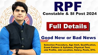 RPF Constable amp SI Recruitment 2024  Notification Out  New Vacancy [upl. by Oab]