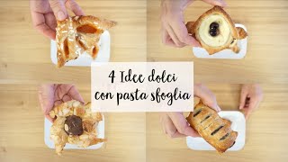 4 RICETTE DOLCI CON PASTA SFOGLIA  Natalia Cattelani [upl. by Buff464]