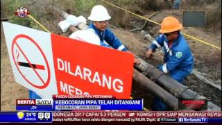 Pertamina Perbaiki Pipa yang Bocor di Indramayu [upl. by Ahsienot177]