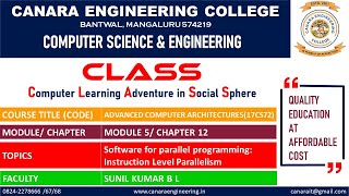 VTU ACA 17CS72 ACA Software for parallel programming Instruction Level Parallelism M5 L4 [upl. by Gitel583]