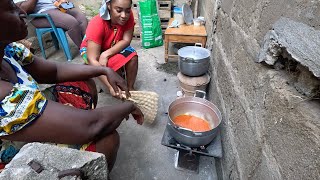 African Village life  cooking SIFIO\ PINOR  Togolese typical local food [upl. by Ellenrahs8]