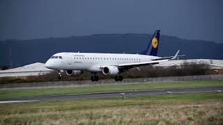 Lufthansa E190 Dramatic Landing Belfast City Airport with ATC [upl. by Ursi]