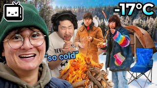 17°C and BEAR ATTACKS  OfflineTV SURVIVES WINTER CAMPING  Peter Park Reacts [upl. by Delbert]