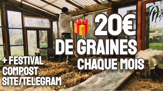 20€ de GRAINES chaque mois A GAGNER  potager compost graines semis [upl. by Enelrak563]