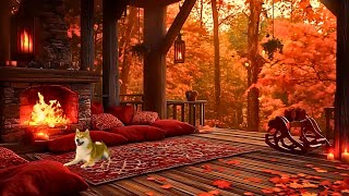 AUTUMN HOME ENVIRONMENT Relaxing Piano Music with Fire Sounds [upl. by Greg]