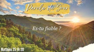 N°1037  Estu fiable   Matthieu 251430  Méditation biblique [upl. by Sedgewick]