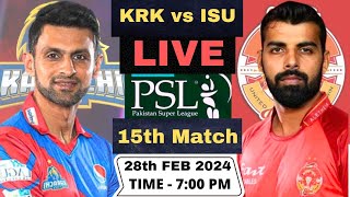 PSL Live  Karachi Kings vs Islamabad United Live  KRK vs ISU Live 15th T20 Match PSL 2024 [upl. by Micheil]