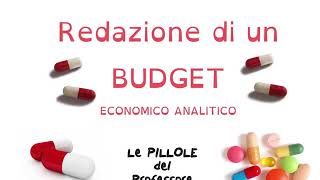 Il Budget economico Aziendale  Esempio numerico [upl. by Cahan645]