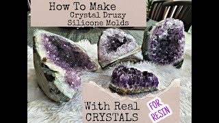 How To Make Crystal Druzy Silicone Molds With Real Crystals  Resin Art [upl. by Gitlow]