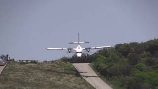 Twin otter short field landing St Barths [upl. by Harli590]